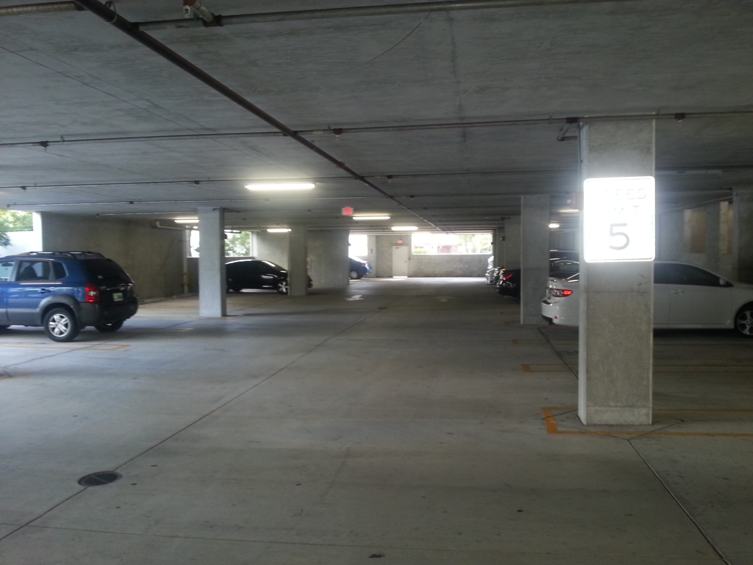 Covered parking garage at Second Plaza Tower